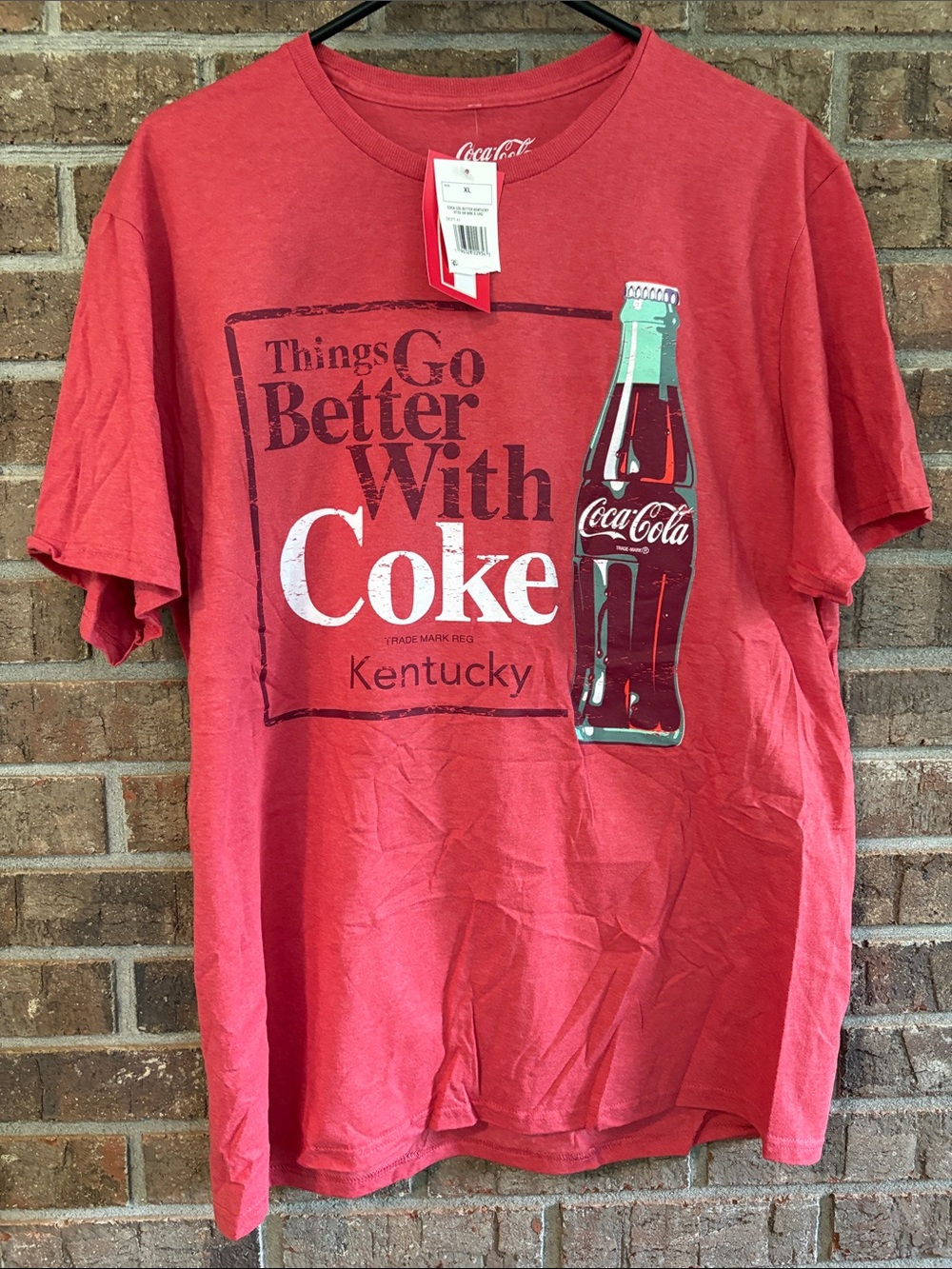 Unisex Coca Cola Red Graphic Tee with Bottle Print